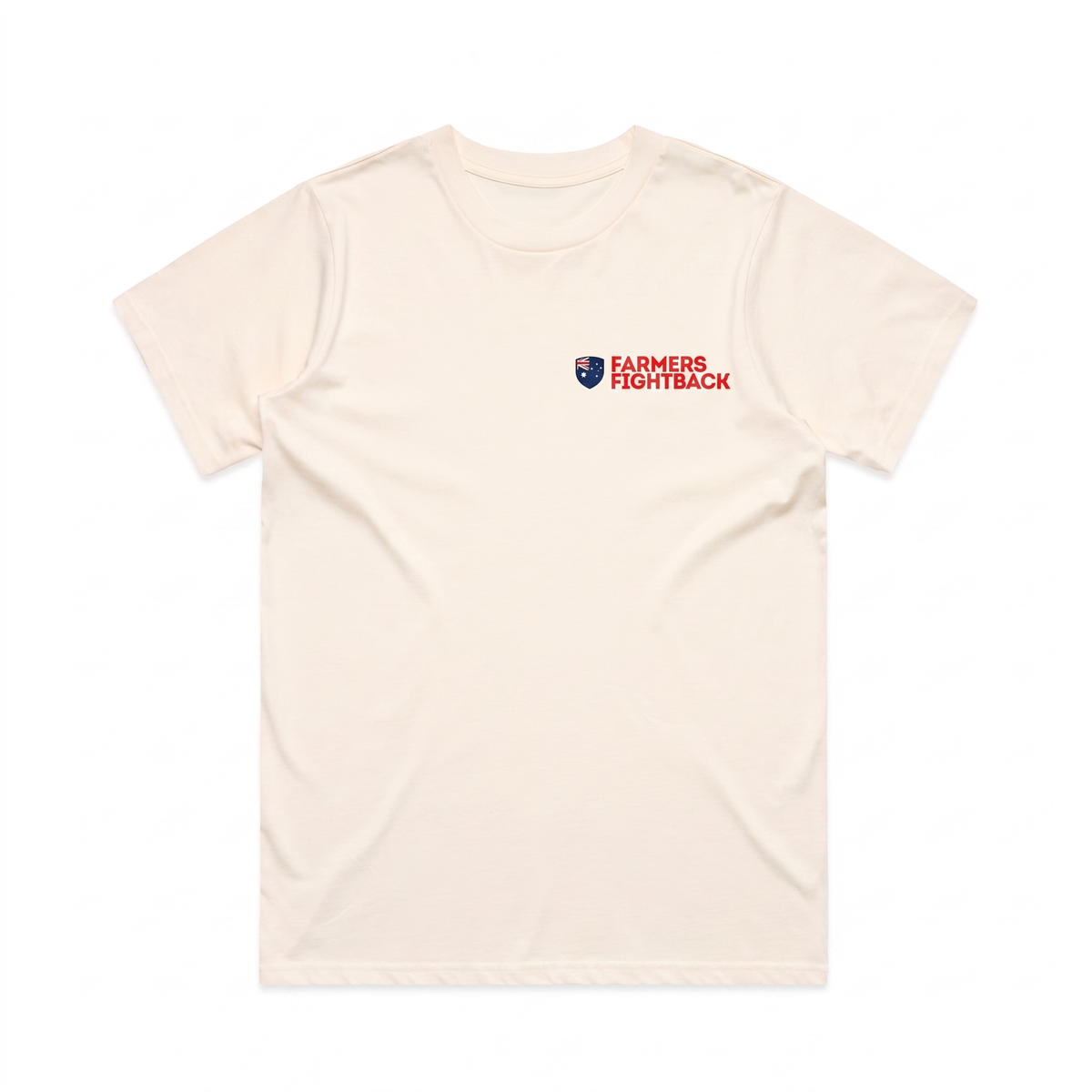 Farmers Fightback cream t-shirt, womens fit, flat product view